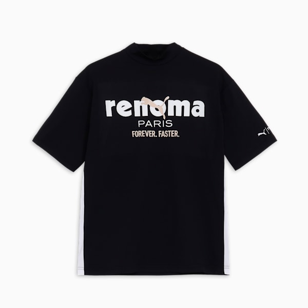 メンズ ゴルフ PUMA x renoma golf モックネック 半袖 シャツ, PUMA Black, extralarge-JPN