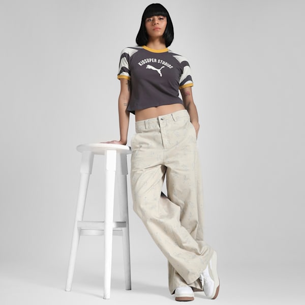 PUMA x KIDSUPER Women's Slim Fit Tee, Dark Coal, extralarge-IND