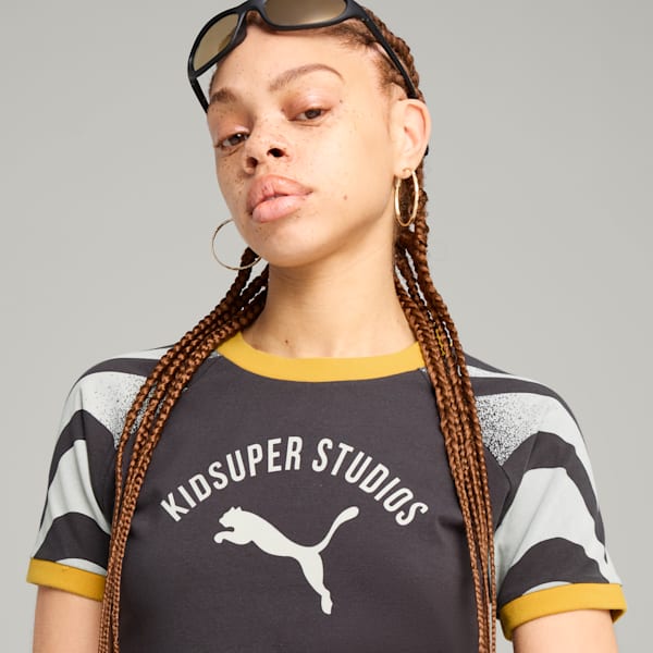 PUMA x KIDSUPER Women's Slim Fit Tee, Dark Coal, extralarge-IND