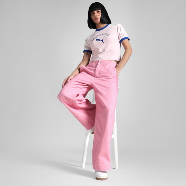 PUMA x KIDSUPER Women's Slim Fit Tee, Rose Mauve, extralarge-IND