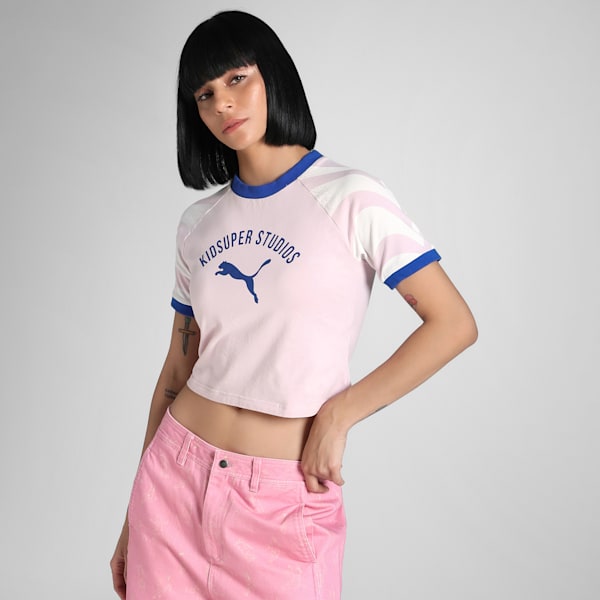 PUMA x KIDSUPER Women's Slim Fit Tee, Rose Mauve, extralarge-IND