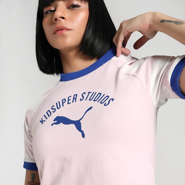 PUMA x KIDSUPER Women's Slim Fit Tee, Rose Mauve, extralarge-IND