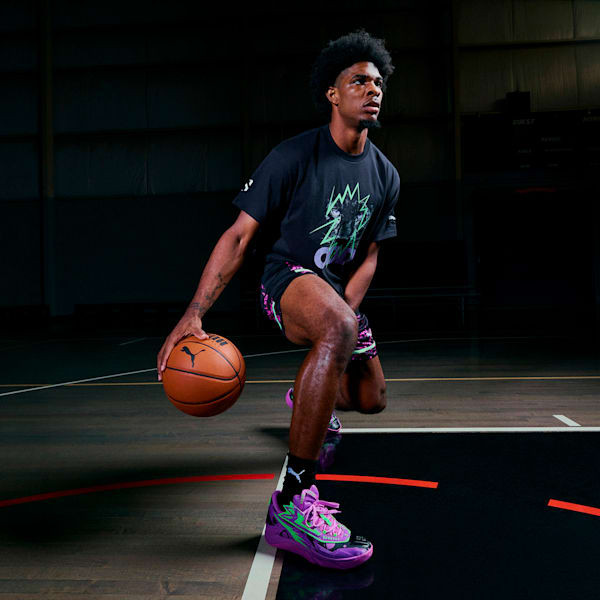 Scoot Purple Lab Men's Basketball Tee, PUMA Black, extralarge