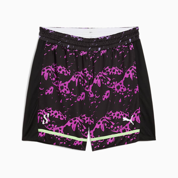 Scoot Purple Lab Men's Basketball Shorts, PUMA Black-Lavender Alert-Pure Magenta, extralarge