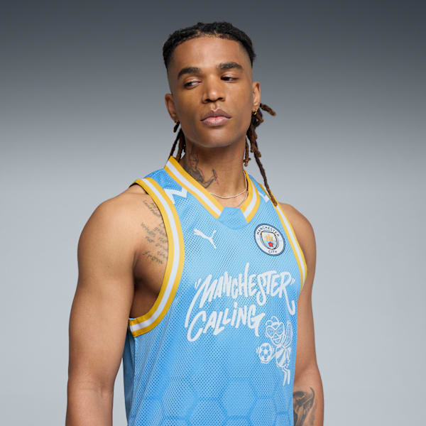 Camiseta de básquetbol PUMA HOOPS x MANCHESTER CITY para hombre, Team Light Blue, extralarge