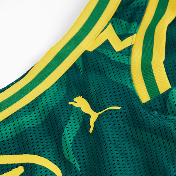 Camiseta de básquetbol PUMA HOOPS x SE PALMEIRAS para hombre, Malachite-Jade Green-AOP, extralarge