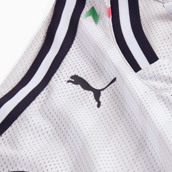 Camiseta de básquetbol PUMA HOOPS x CF MONTERREY para hombre, Feather Gray-PUMA White-AOP, extralarge