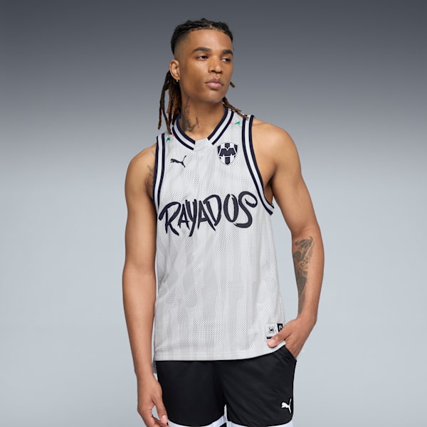 PUMA HOOPS x C.F. MONTERREY Basketball Jersey Men, Feather Gray-PUMA White-AOP, extralarge
