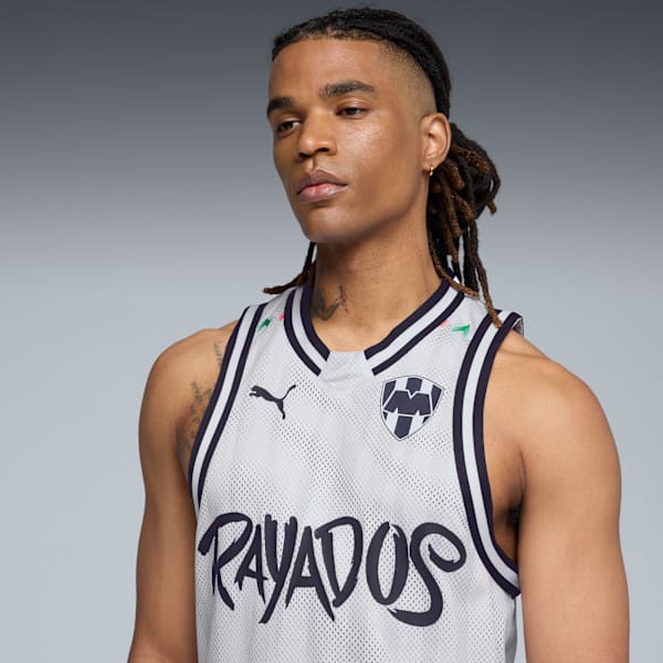 PUMA HOOPS x C.F. MONTERREY Basketball Jersey Men, Feather Gray-PUMA White-AOP, extralarge