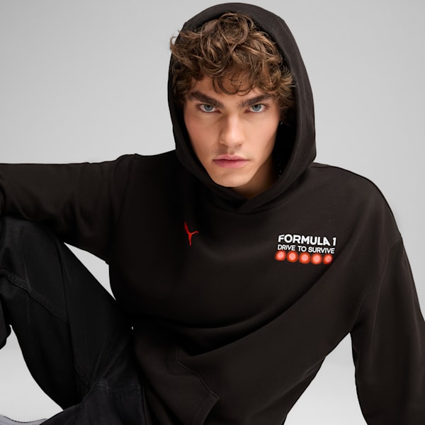 Sudadera con capucha estampada F1® Drive to Survive para hombre, PUMA Black, extralarge
