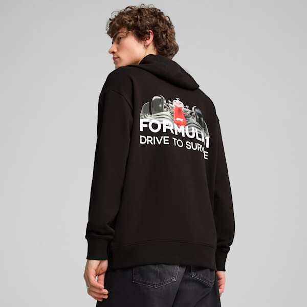 Sudadera con capucha estampada F1® Drive to Survive para hombre, PUMA Black, extralarge