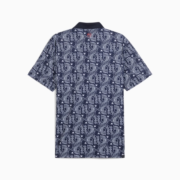 メンズ ゴルフ ピケ ロイヤル 半袖 ポロシャツ, Deep Navy-White Glow, extralarge-JPN