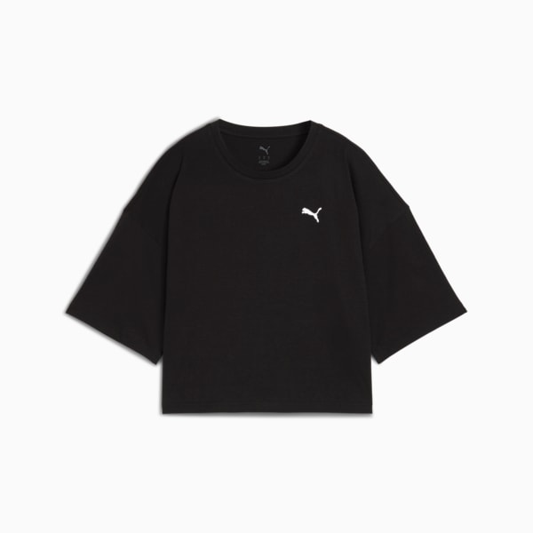 ウィメンズ ワードローブ ESS オーバーサイズ ショート 半袖 Tシャツ, PUMA Black, extralarge-JPN