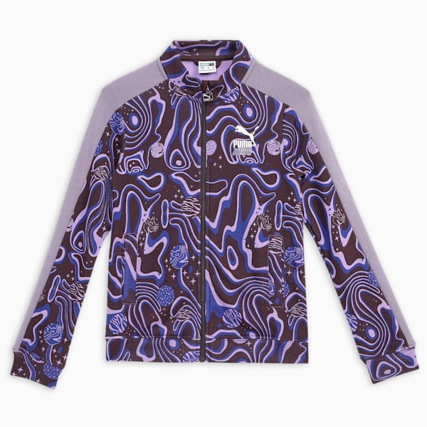 LAVA LAND Girl's Track Jacket, Midnight Plum, extralarge-IND