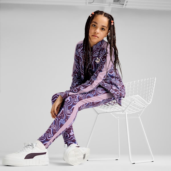 LAVA LAND Girl's Track Jacket, Midnight Plum, extralarge-IND