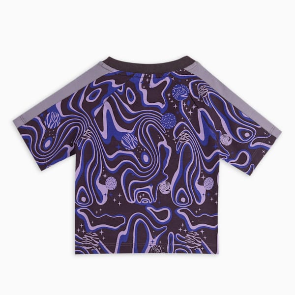LAVA LAND Girl's Printed Knitted Slim Fit Top, Midnight Plum, extralarge-IND