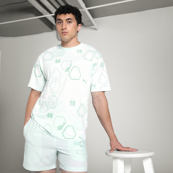 Men's PREMIUM Essential Relaxed AOP Tee, Peaceful Blue, extralarge-IND