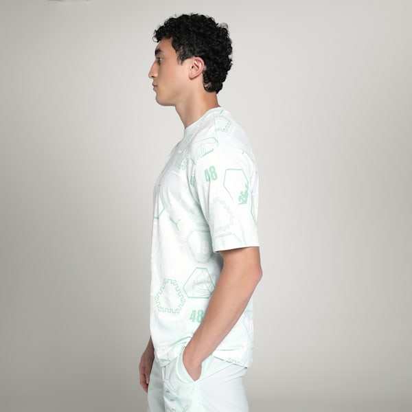Men's PREMIUM Essential Relaxed AOP Tee, Peaceful Blue, extralarge-IND
