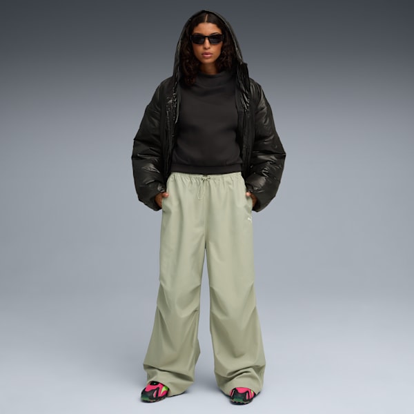 Pantalones parachute Wardrobe Essentials para mujer, Lux Army, extralarge