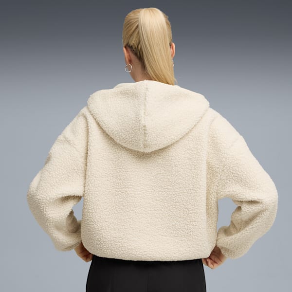 Wardrobe Essentials Oversized Polar Fleece Hoodie Women, Alpine Snow, extralarge-GBR