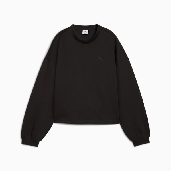 Wardrobe Essentials Oversized Crew Women, PUMA Black, extralarge