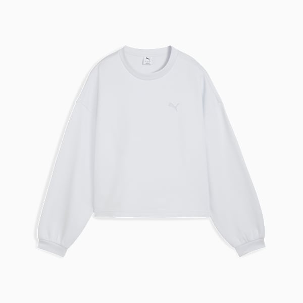 Wardrobe Essentials Oversized Crew Women, Silver Mist, extralarge