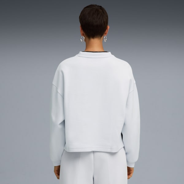 Wardrobe Essentials Oversized Crew Women, Silver Mist, extralarge