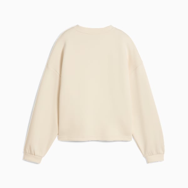 PUMA Wardrobe Essentials Women's Oversized Crew Neck Sweatshirt, Alpine Snow, extralarge