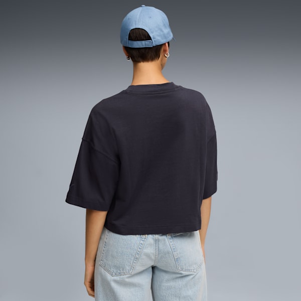 Premium Essentials Oversized Graphic Tee Women, New Navy, extralarge