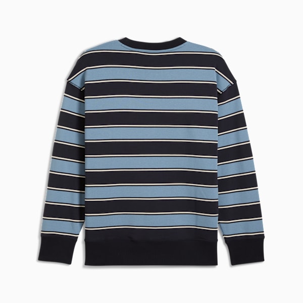 Premium Essentials Relaxed Stripe Crew Sweatshirt Unisex, New Navy-AOP, extralarge