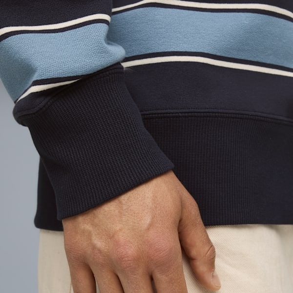 Premium Essentials Relaxed Stripe Crew Sweatshirt Unisex, New Navy-AOP, extralarge