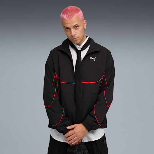 PUMATECH Track Jacket Men, PUMA Black-For All Time Red, extralarge