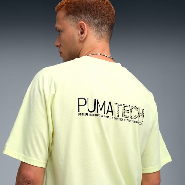 PUMATECH Men's Relaxed Graphic T-shirt, Gold Moon, extralarge-IND