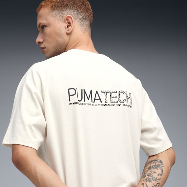PUMATECH Men's Relaxed Graphic T-shirt, Alpine Snow, extralarge-IND
