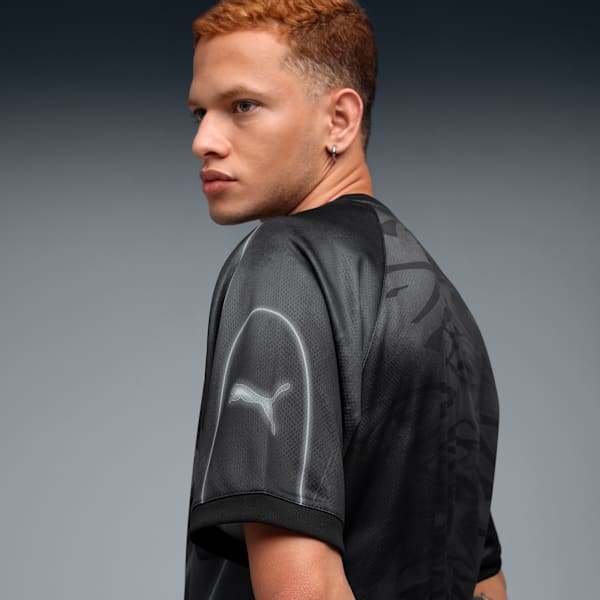 PUMATECH-X Recycled Football Jersey, PUMA Black-AOP, extralarge-IND