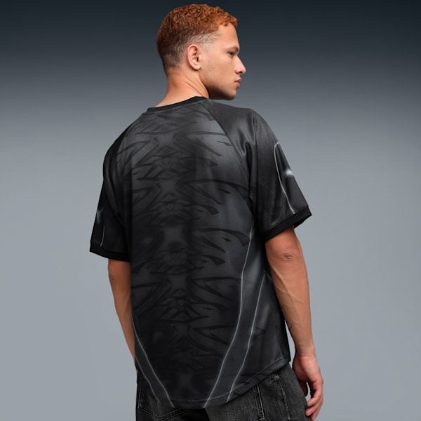 PUMATECH-X Recycled Football Jersey, PUMA Black-AOP, extralarge-IND