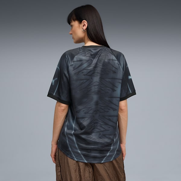 Camiseta de fútbol estampada PUMATECH, PUMA Black-AOP, extralarge