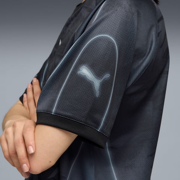 PUMATECH-X Recycled Football Jersey, PUMA Black-AOP, extralarge-IND