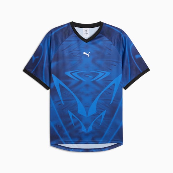PUMATECH-X All-Over Print Relaxed Soccer Jersey Unisex, Mountain Blue-AOP, extralarge