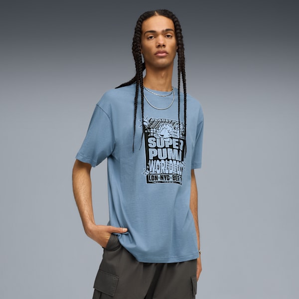 GRAPHIC World Tour Tee Men, Cool Blue, extralarge