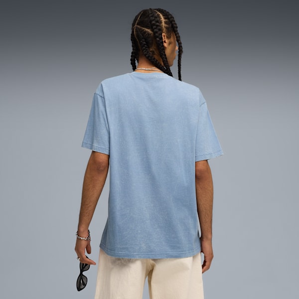 Graphic Relaxed Washed Tee Men, Cool Blue, extralarge