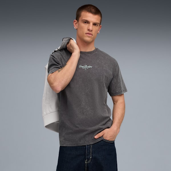 Graphic Relaxed Washed Tee Men, Dusky Gray, extralarge