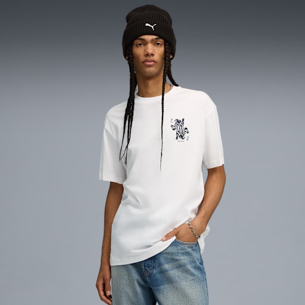 Graphic Card Play Relaxed Tee Men, PUMA White, extralarge