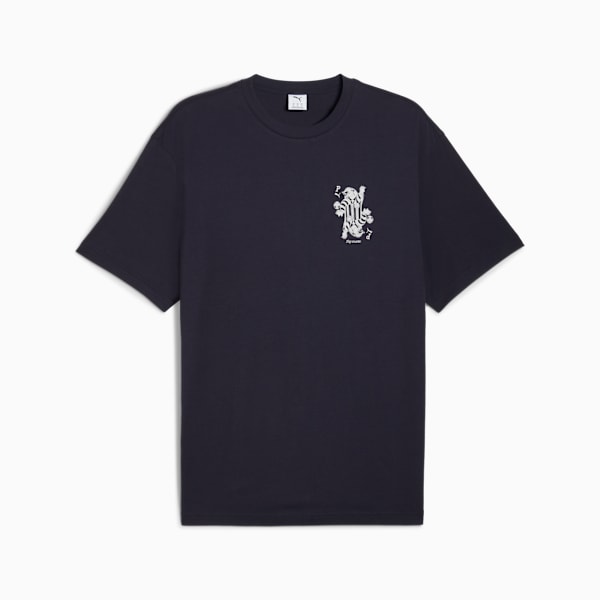 Graphic Card Play Relaxed Tee Men, New Navy, extralarge