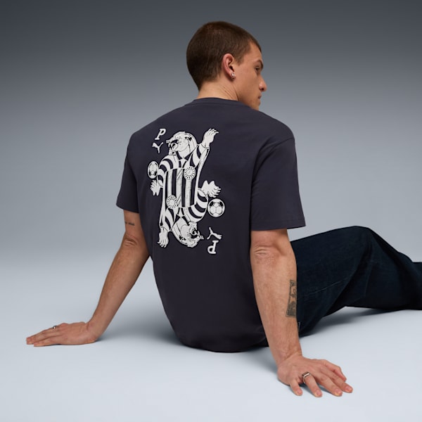 Graphic Card Play Relaxed Tee Men, New Navy, extralarge