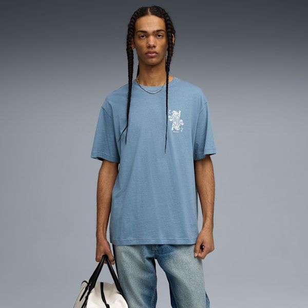 Graphic Card Play Relaxed Tee Men, Cool Blue, extralarge