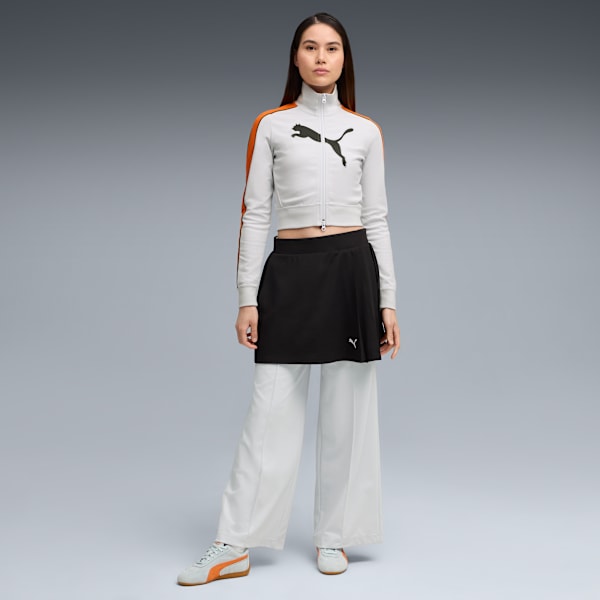 FUTURE.PUMA.ARCHIVE T7 Slim Cropped Track Jacket Women, Silver Mist-Orange Glo, extralarge-GBR