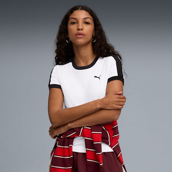 T7 Slim Tee Women, PUMA White, extralarge