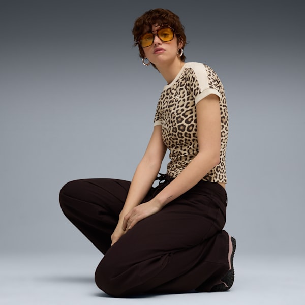 T7 Leo Luxe Slim Tee Women, Alpine Snow-Ice Coffee, extralarge