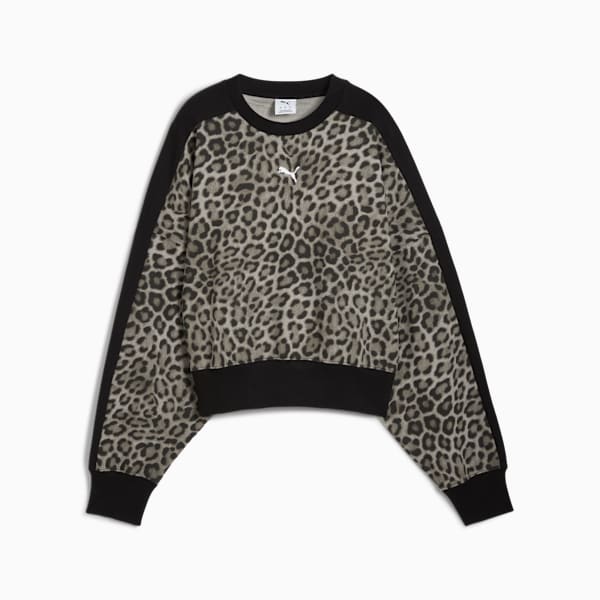 T7 Leo Oversized Crew Sweatshirt Women, PUMA Black, extralarge